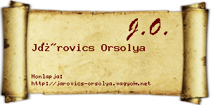 Járovics Orsolya névjegykártya